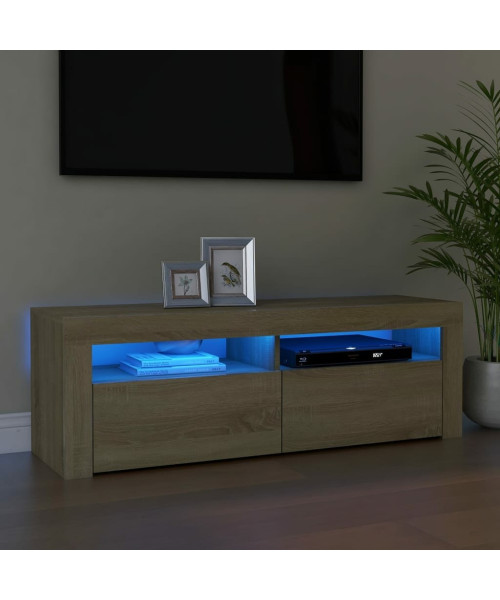 TV Cabinet with LED Lights Sonoma Oak 47.2"x13.8"x15.7