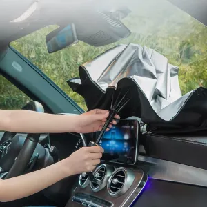 Car Windshield Shade Umbrella - Foldable Car Umbrella Sunshade Cover UV Block Car Front Window Heat Insulation