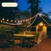 Elfeland 11M 15 Bulbs Solar Powered Outdoor String Lights Remote Control Waterproof IP65 Warm USB Ambiance Lighting Camping Backyard Decorations
