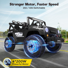 FUNTOK R06S 24V 7AH Double Seater Kids Ride on Truck Car 8km/h Max Speed Safety Rechargeable Powered Electric Car for 3-8 Years Old Kids with Remote Control