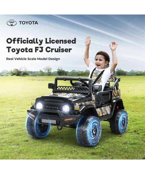 Funtok R04A 12V 7AH Powered Officially Licensed Kids Electric Ride on Truck Dual 35W Motor 4.5 km/h Speed Safety with Parent Remote Control Headlights Spring Children Toy Car