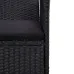 3-Seater Garden Sofa with Cushions Black Poly Rattan