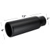 3 Inch Inlet 4 Inch Outlet Exhaust Tip 12 Inch Length Tail Pipe Anti-Corrosive High Temperature Resistant Black Silver Angle Cut Design for Car Truck SUV