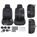 4Pcs/Set Luxury PU Leather Car Seat Covers Full Set Non-Slip Universal Fit for Cars Trucks SUVs Airbag Compatible Black Blue Red Seat Protectors