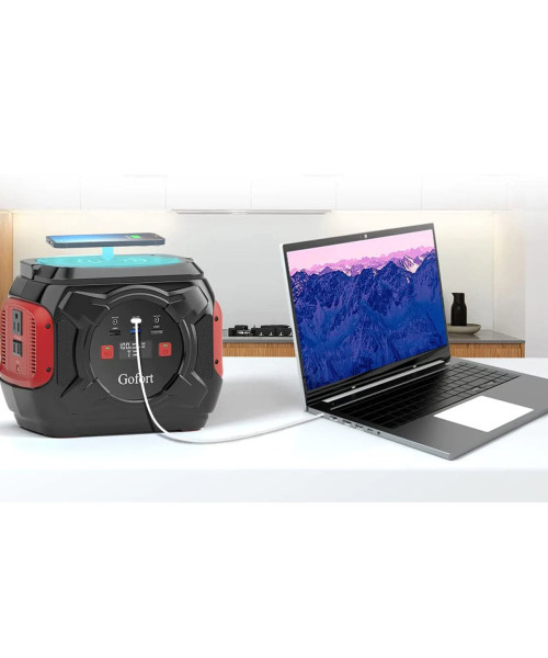 Gofort A301 292Wh 80000mAh Portable Power Station 320W Solar Generator With AC/DC/100W USB-C/Wireless Charger/SOS Light CPAP Battery Pack Backup Power For CPAP Outdoor Adventure Camping Emergency