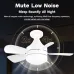 Elfeland 18 Inch E27 Screw Head Fan Light Remote Control Three Color Dimming Detachable Fan Leaf Household Silent Small Fan Light
