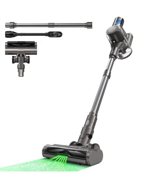 TD1Mate Cordless Vacuum Cleaner, Lightweight Stick Vacuum 33Kpa Powerful Suction Rechargeable Handheld for Home Pet Hair Hard Floor Carpet, Large Digital Display, Charging Moun