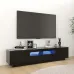 TV Cabinet with LED Lights Black 70.8"x13.8"x15.7