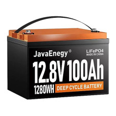 JavaEnegy 12V 100Ah Lifepo4 Battery Pack with Bluetooth&APP Monitor & Heating Function Built-in 100A BMS Lithium Iron Phosphate Battery For 12V 24V 48V Solar Storage EV RV Boat Perfect for Trolling Motor Camper Van Solar/Wind system