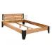Bed Frame with 2 Nightstands Solid Acacia Wood Steel 76"x79.9