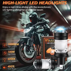 1 Pair GeneralLiang Y1 MAX H4 Mini Lens Laser Plug and Play High-Brightness Focused LED Car Headlights