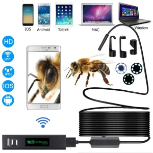 8mm 1200P Endoscopic Wifi Camera Endoscope For Android/Iphone IOS Mobile Smartphone Car Inspection Tools Single Dual Lens Soft Cable