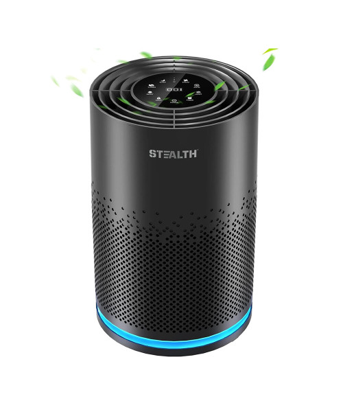 STEALTH Air Purifier for Home, H13 True HEPA Filter, Covers up to 323 sq.ft, Remove 99.97% of Airborne particles Such as Smoke, Dust, Odors, Pets Hair in Bedroom, Desktop Air Purifiers, JAP230W