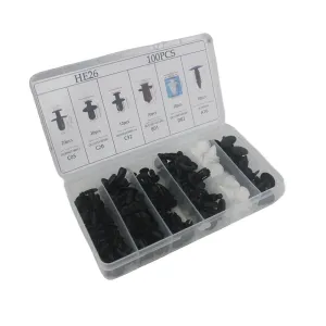 100pcs Auto Fastener Clip Kit Fender Rivet Clips Car Body Push Retainer Pin Rivet Bumper Door Trim Panel Retainer Car Clips