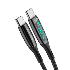 BlitzWolf BW-TC23 100W 5A LED Display Type-C to Type-C Cable PD3.0 PPS QC4.0+ QC3.0 Fast Charging Data Transfer Cord Line For Samsung Galaxy S22 Note 20 For iPhone 15 For iPad Pro 2021 MacBook Air Xiaomi Mi12 Huawei P50