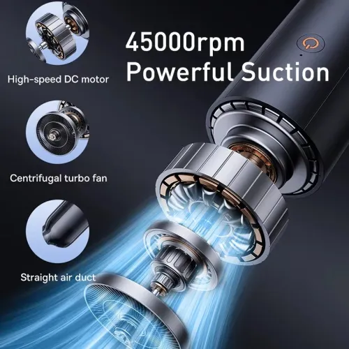 Baseus A0Pro Cordless Handheld  Car Vacuum Cleaner Portable 30W High Power 45000rpm Suction Type-C Rechargeable Wet & Dry for Car Home