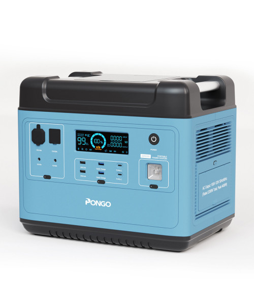 PONGO PSN2200 2000Wh Portable Power Station LiFePO4 Battery Pack Solar Generator with 6 110V/2200W Pure Sine Wave AC Outputs Portable Generator with 25A RV Output for Outdoor Camping