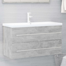 2 Piece Bathroom Furniture Set Concrete Gray Chipboard