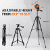 GOCHIFIX 5 Lines Laser Level with Tripod 2 Plumb Dots Self Leveling Green Line Laser Level Tool for Construction Floor Tile Included Target Plate Battery Carry Bag