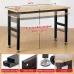 ENJOYWOOD 60 inch Worktable Workbench with Power Outlet 2000 lbs Load Capacity Garage Table Desk Adjustable Height Work Bench for Garage/Wood Shop/Office/Home