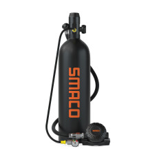 SMACO S700 PRO 2L Scuba Tank Black Underwater Diving Respirator 25-30mins Using Time Portable Scuba Diving Tank