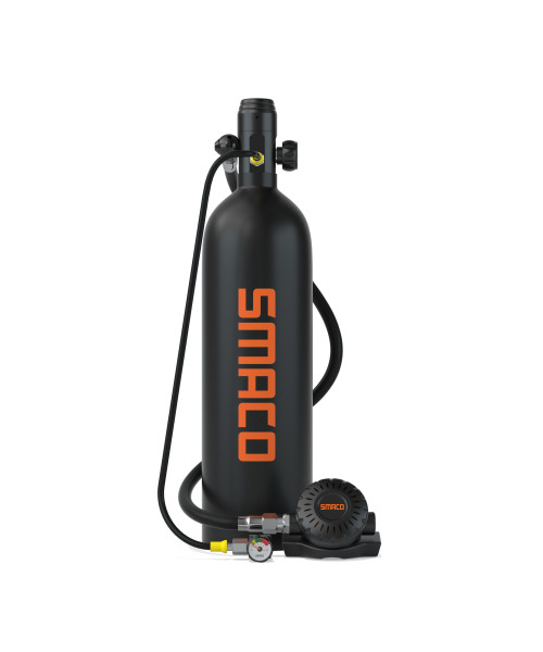 SMACO S700 PRO 2L Scuba Tank Black Underwater Diving Respirator 25-30mins Using Time Portable Scuba Diving Tank