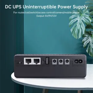 DCL-18W Mini DC Power Supply UPS 18W 8800mAh/10400mAh USB Type-C 5V/2A DC POE 15V/0.6A 24V/0.4A Input 100-240V for Network Devices