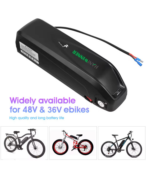 [EU/USA Direct] HANIWINNER HA193 48V 13Ah 624Wh Downtube E-Bike Battery- Powered by High-Quality 18650 Lithium-ion Cells | 20A BMS | with Charger | Fits 48V 250W-750W Motor