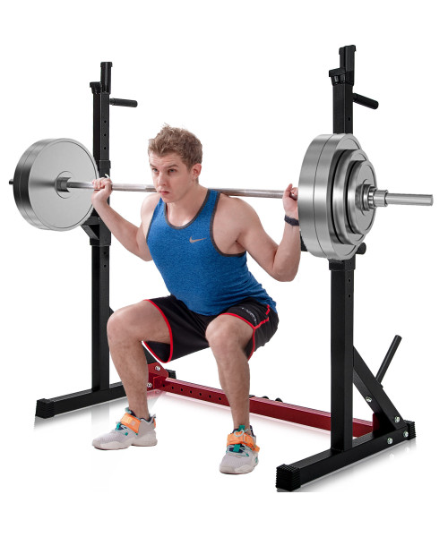 Dipping Station 43.5~67.5inch High 13 Levels Adjustable Weight Lifting Bench Barbell Stand Fitness Gym Home 550 Pound Loading