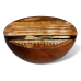 Unique Coffee Table Bowl-shaped with Steel Base Solid Reclaimed Wood Accent End Table
