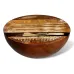 Unique Coffee Table Bowl-shaped with Steel Base Solid Reclaimed Wood Accent End Table