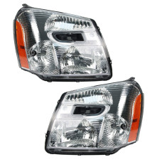 1 Pair Car Headlight Assembly Clear Lens Cover Headlamp No Bulbs for Chevrolet Equinox 2005-2009