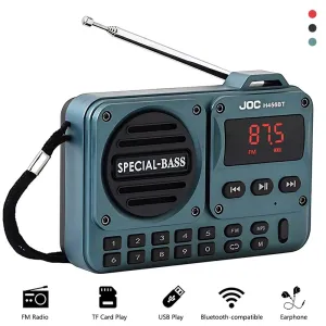 456BT Portable Radio FM Radio Rechargeable bluetooth Speakers Support Earphone USB TF Card MP3 Player Speaker Radios