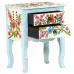 Solid Mango Wood Hand Painted Bedside Cabinet 15.7''x11.8''x19.7''