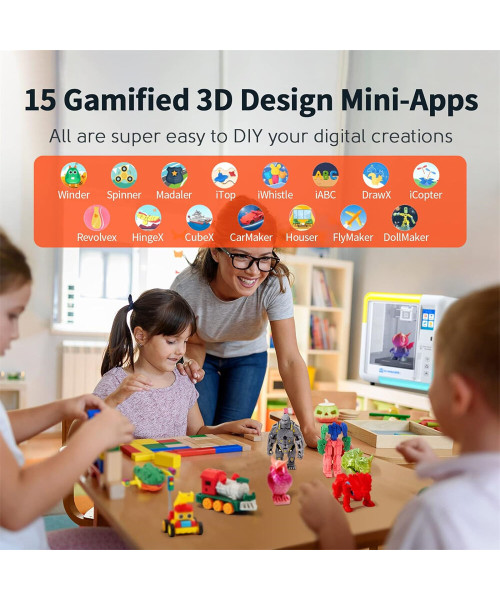 AOSEED X-MAKER Children's 3D Printer High Precision 0.1/0.05mm Ultra Silent <50dB Wireless Smart One-Press Printing WiFi USB Safe Enclosed Design