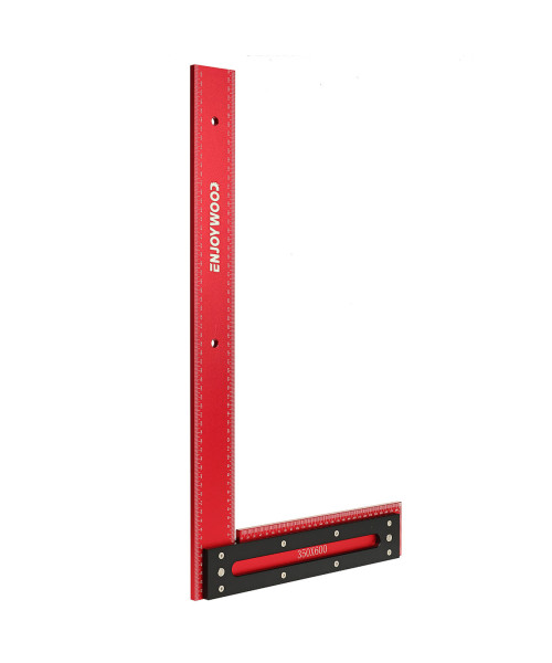 ENJOYWOOD 600mm Aluminum Alloy Carpenter Square Framing Square Right Angle Ruler for Woodworking Square Setting Marking