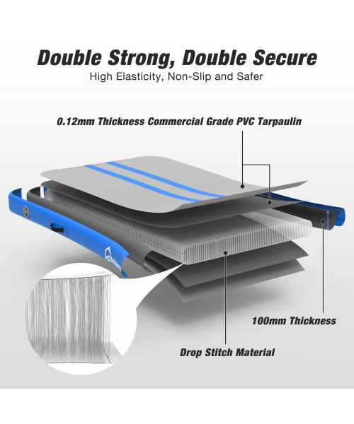 WARMOUNTS 13 ft Air Track Tumbling Mat Inflatable Air Gymnastics Training Mats 4'' Thick Tumble Track with Electric Pump for Home Gym Cheerleading Water Outdoor