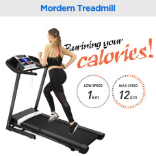 Bominfit JK8801F Home Office Folding Treadmill - 3.5HP Quiet Motor | 1-12km/h Running & Walking | Installation-Free | Folding Handle | Smart LED Display | Heart Rate Sensor | Cup Holder | Max 120kg User Weight