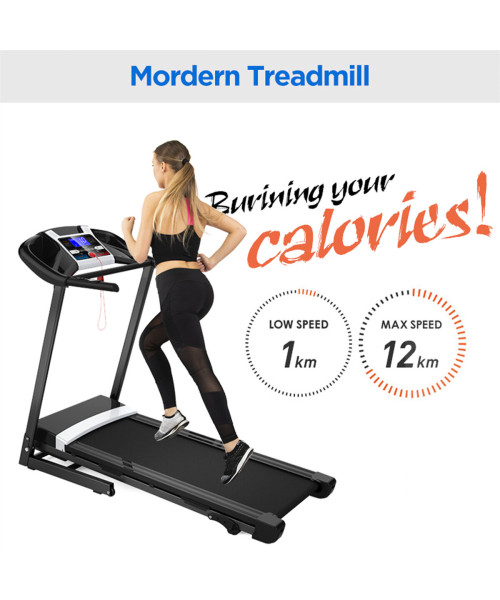 Bominfit JK8801F Home Office Folding Treadmill - 3.5HP Quiet Motor | 1-12km/h Running & Walking | Installation-Free | Folding Handle | Smart LED Display | Heart Rate Sensor | Cup Holder | Max 120kg User Weight