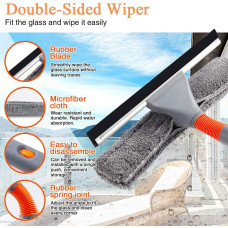 Window Cleaner Baban 61'' Aluminum Microfiber Cleaner Extension Pole Window Cleaning Washing Tool for Car Auto Indoor OutdoorLong Handle Car Cleaning Glass