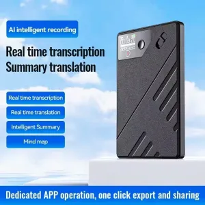 A5 AI Voice Recorder bluetooth Real-Time Transcription 60 Languages Translation ChatGPT 4 AI Summarization App Control Voice to Text 25H Battery Life Portable Magnetic Voice Recorder