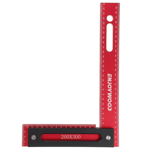 ENJOYWOOD 300x200mm Aluminum Alloy Precision Woodworking Square Right Angle Ruler with Base