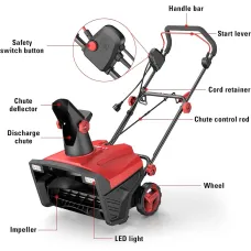 ECOMAX ELG10 Electric Snow Thrower Powerful Performance 780lbs Snow Per Minute 30 Feet Throwing Distance LED Lights for Day and Night Operation