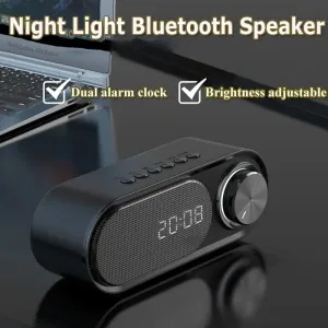 Aisomex B159 Mini bluetooth Speaker Wireless Night Light Soundbar HiFi Stereo Bass Diaphragm 24H Standby Time Dual Alarm Clock Support TF Card Playback Desktop Speakers Soundbar