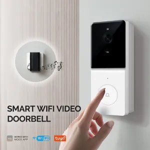 MoesHouse Tuya Smart WiFi Video Doorbell 1080P HD 140 Wide Angle Motion Detection 2-Way Audio IP65 Waterproof 5000mAh Battery Alexa Cloud SD Storage Wireless Chime Visual Door Bell