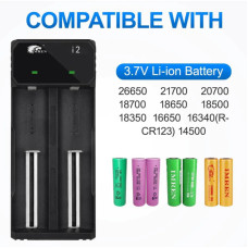 [US Direct] I2 Dual-Slot USB Charging Li-ion Battery Charger Quick Charging For Flashlight RC Toys Home Tools Batteries