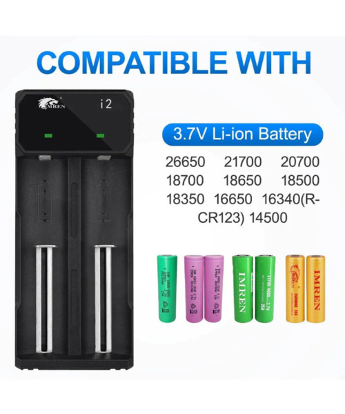 [US Direct] I2 Dual-Slot USB Charging Li-ion Battery Charger Quick Charging For Flashlight RC Toys Home Tools Batteries