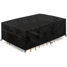 GARPROVM Garden Furniture Cover 350x260x90 Garden Table Cover 600D Heavy Duty Oxford Polyester Outdoor Patio Rectangular Cover