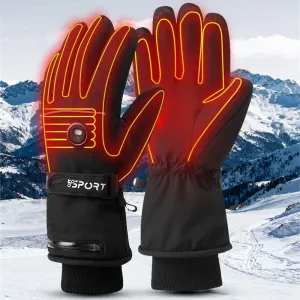 Winter Thickened Electric Heated Gloves Waterproof Design Touchscreen Compatibility Adjustable Temperature Warm for Cycling Skiing