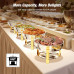 WARMOUNTS Chafing Dish Buffet Set, 5QT 2/4 Pack Gold Accent Stainless Steel Chafers and Buffet Warmers Sets with Lid & Lid Holder for Parties Catering Events Weddings Banquets